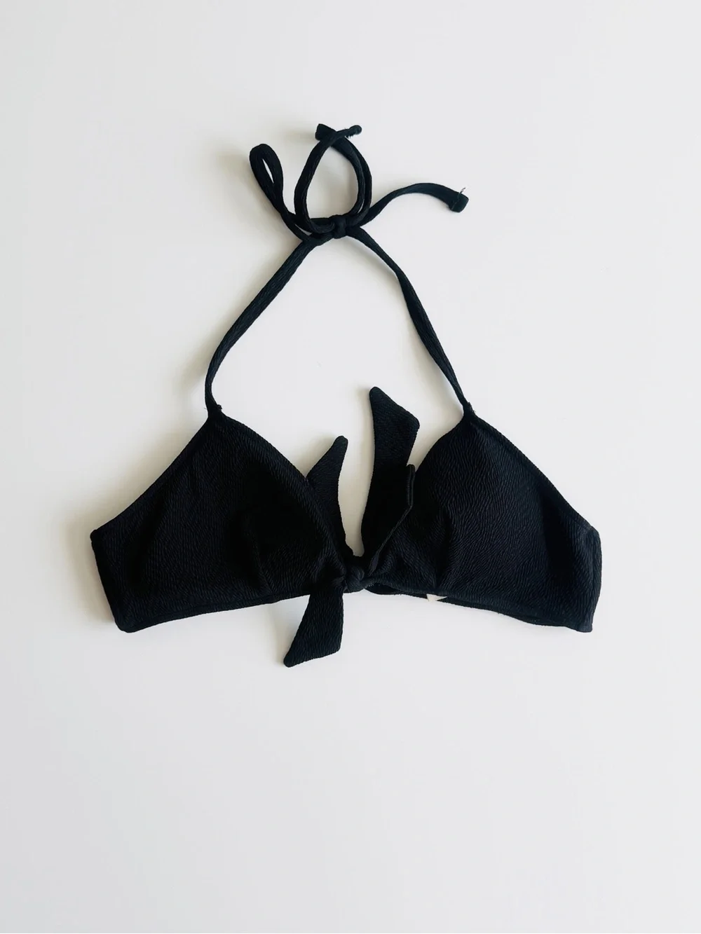 Sezane x Yse US 6 Chanson Dete black triangle knot swim bikini top